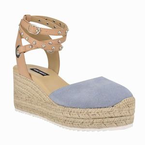 Nine West Adore Espadrille Sleehak Sandalen LichtBlauw Nederland | UJH-984152